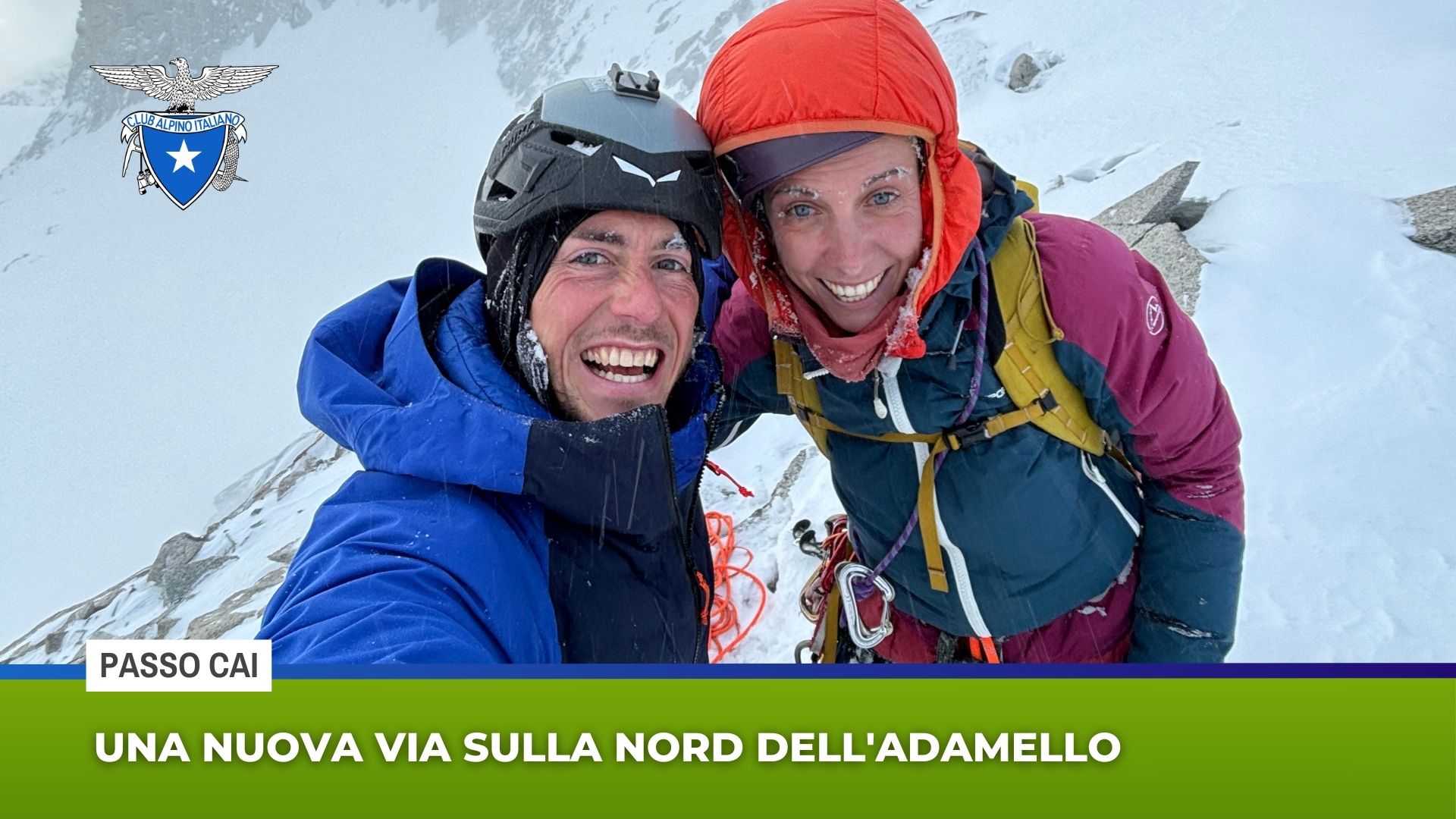 Leo Gheza e Giulia Venturelli una nuova via sulla nord dell’Adamello