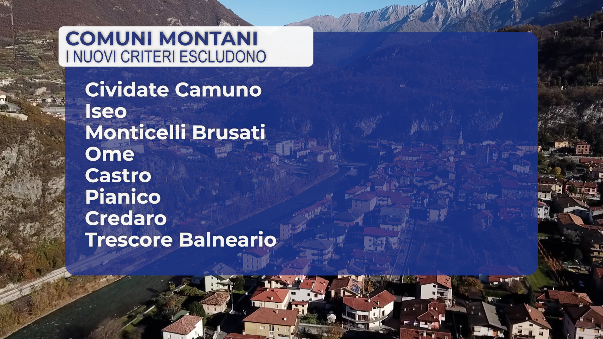 Comuni montani, otto paesi rischiano l'esclusione