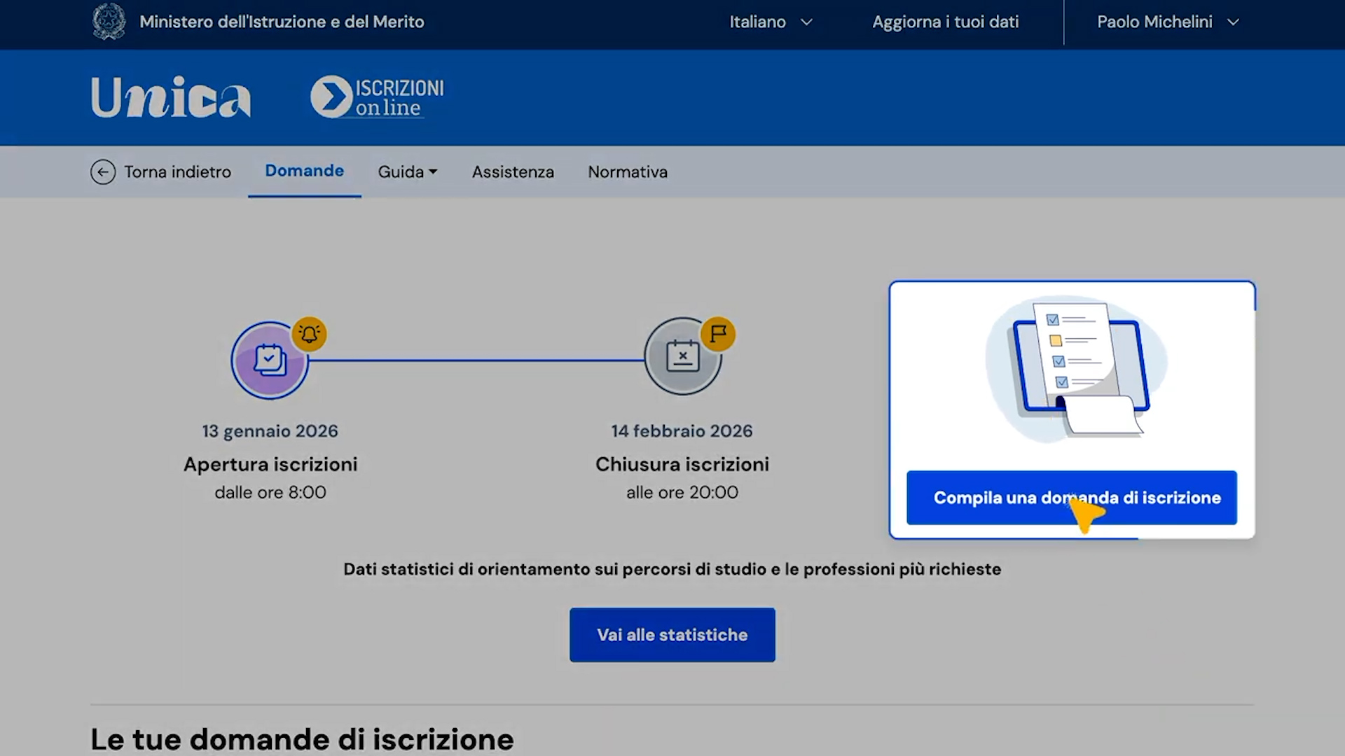 Scuola: iscrizioni al via, ma sono sempre meno