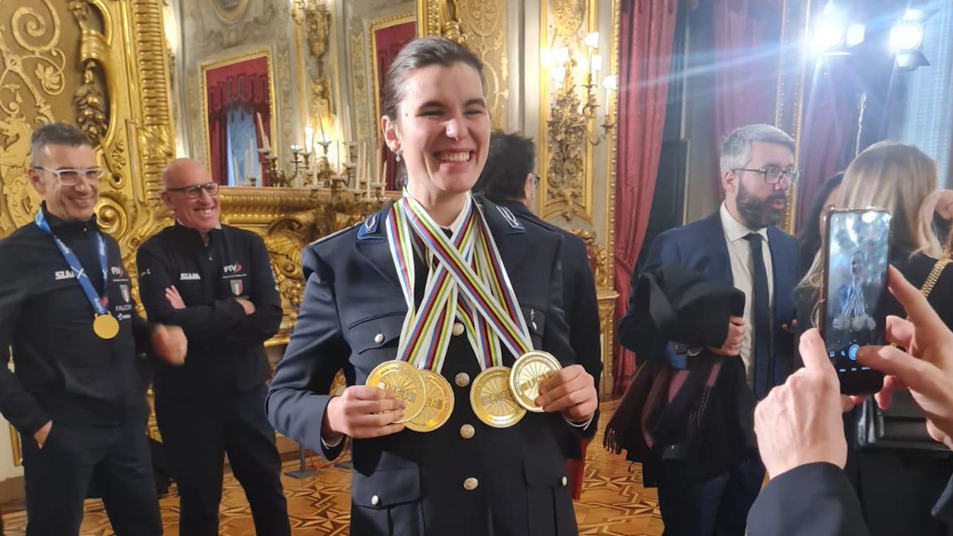 Claudia Cretti al Quirinale con i campioni del mondo