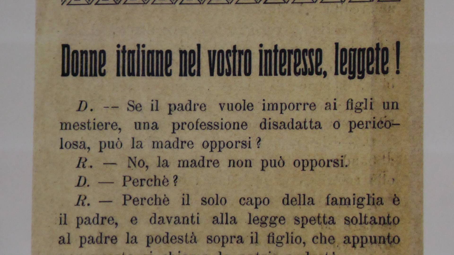 Diritti e conquiste delle donne, la mostra al Tassara
