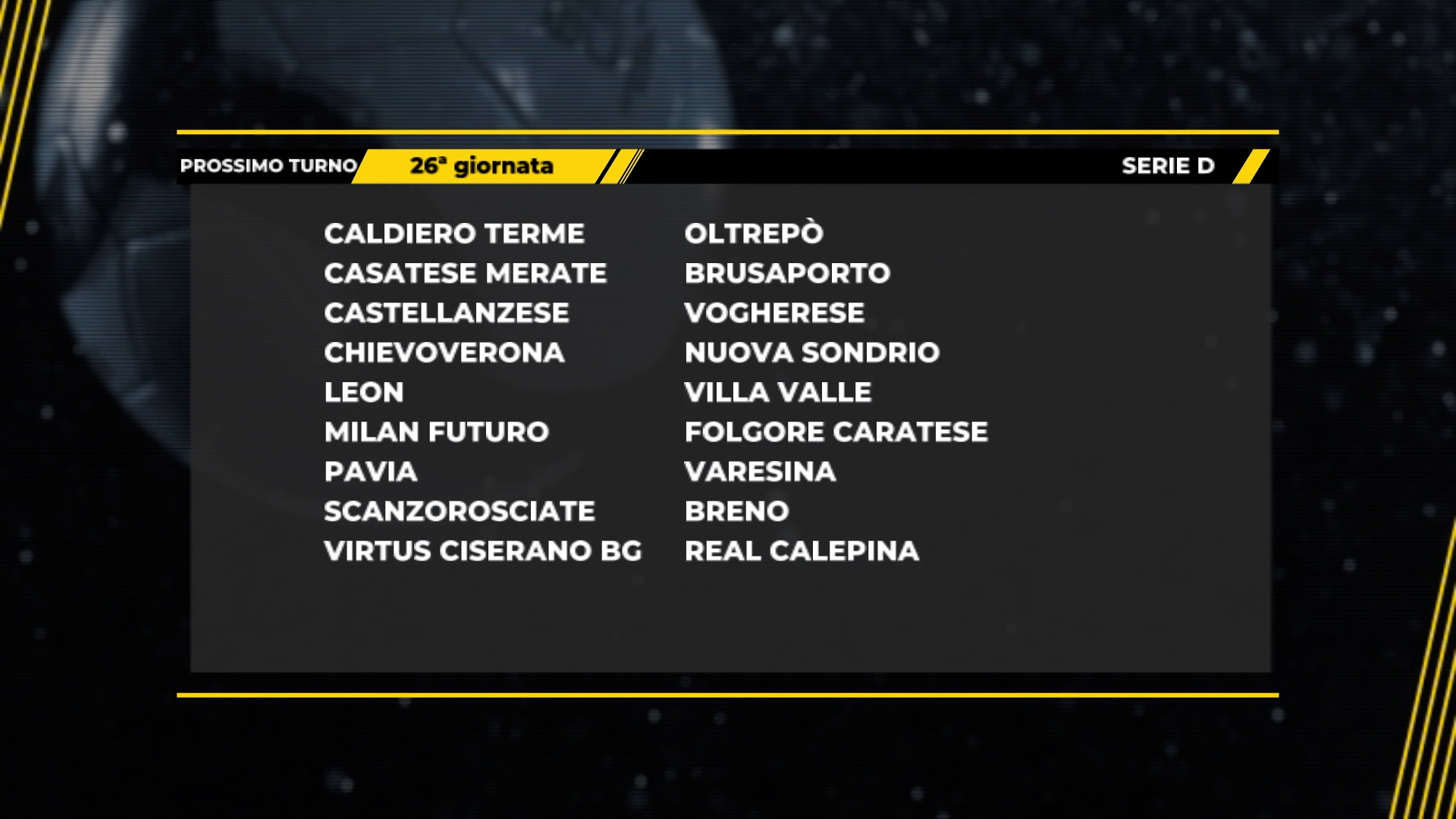 Pianico a reti bianche nell'anticipo