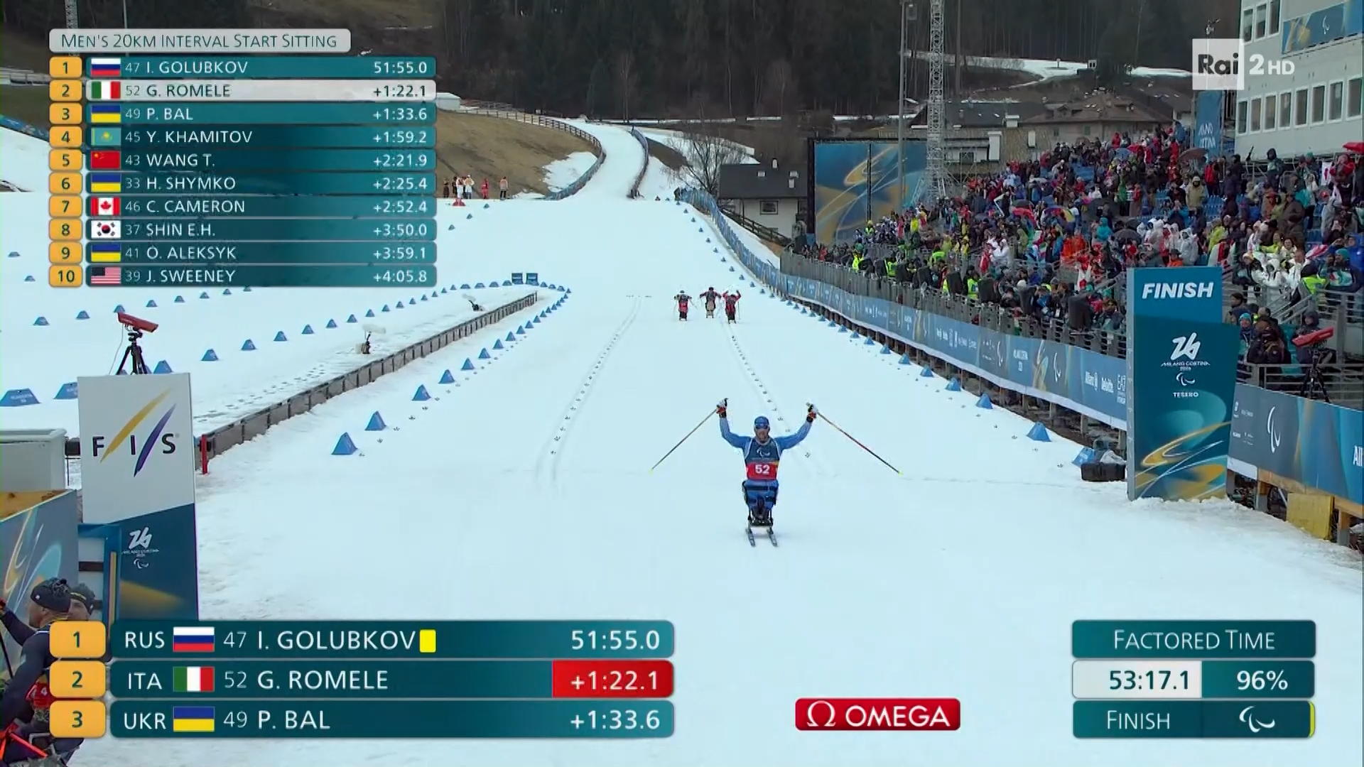 Paralimpiadi: medaglia di bronzo per Giuseppe Romele nella 20 km di fondo