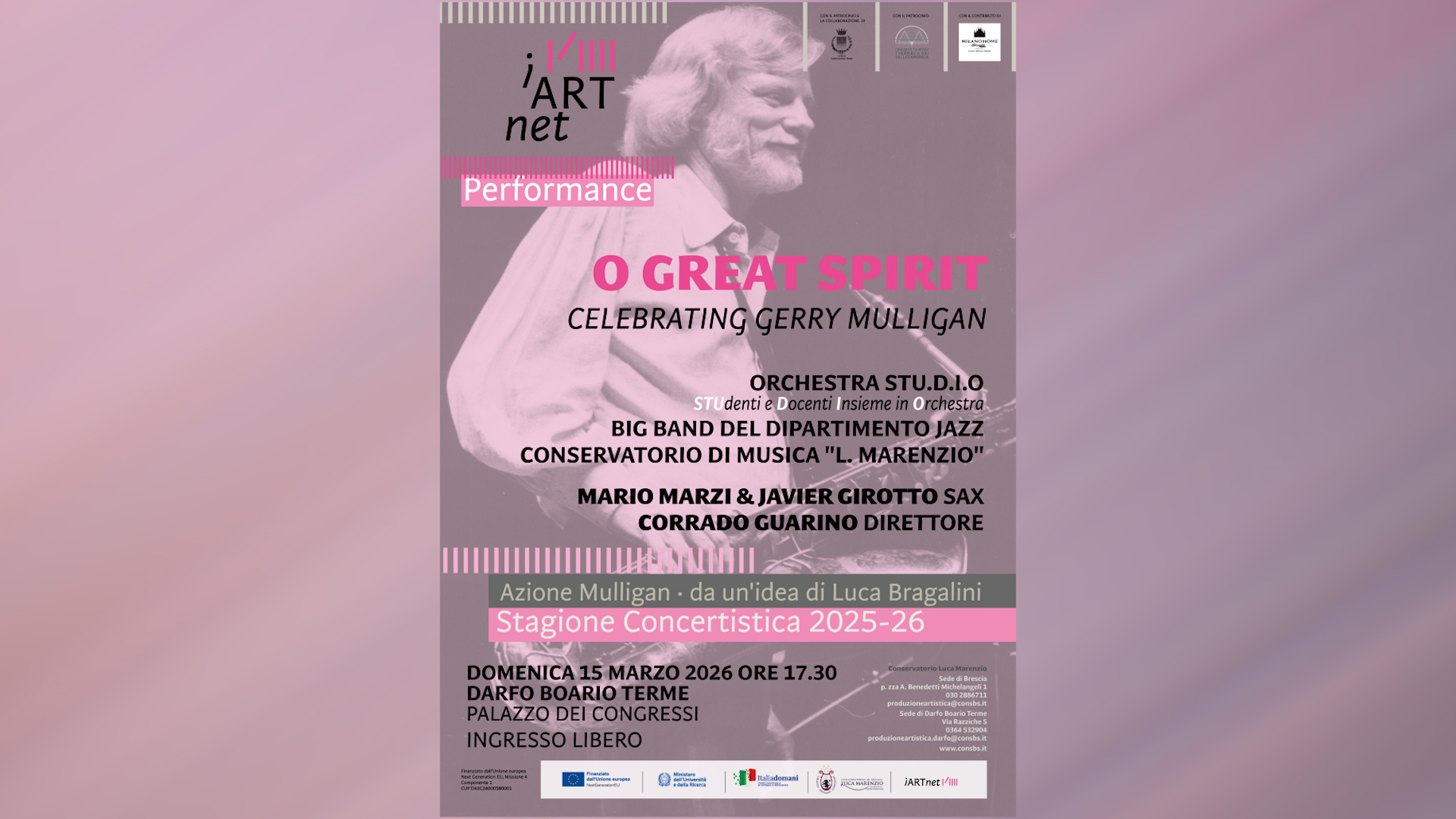 Concerto per Mulligan: partecipa anche la valle Camonica