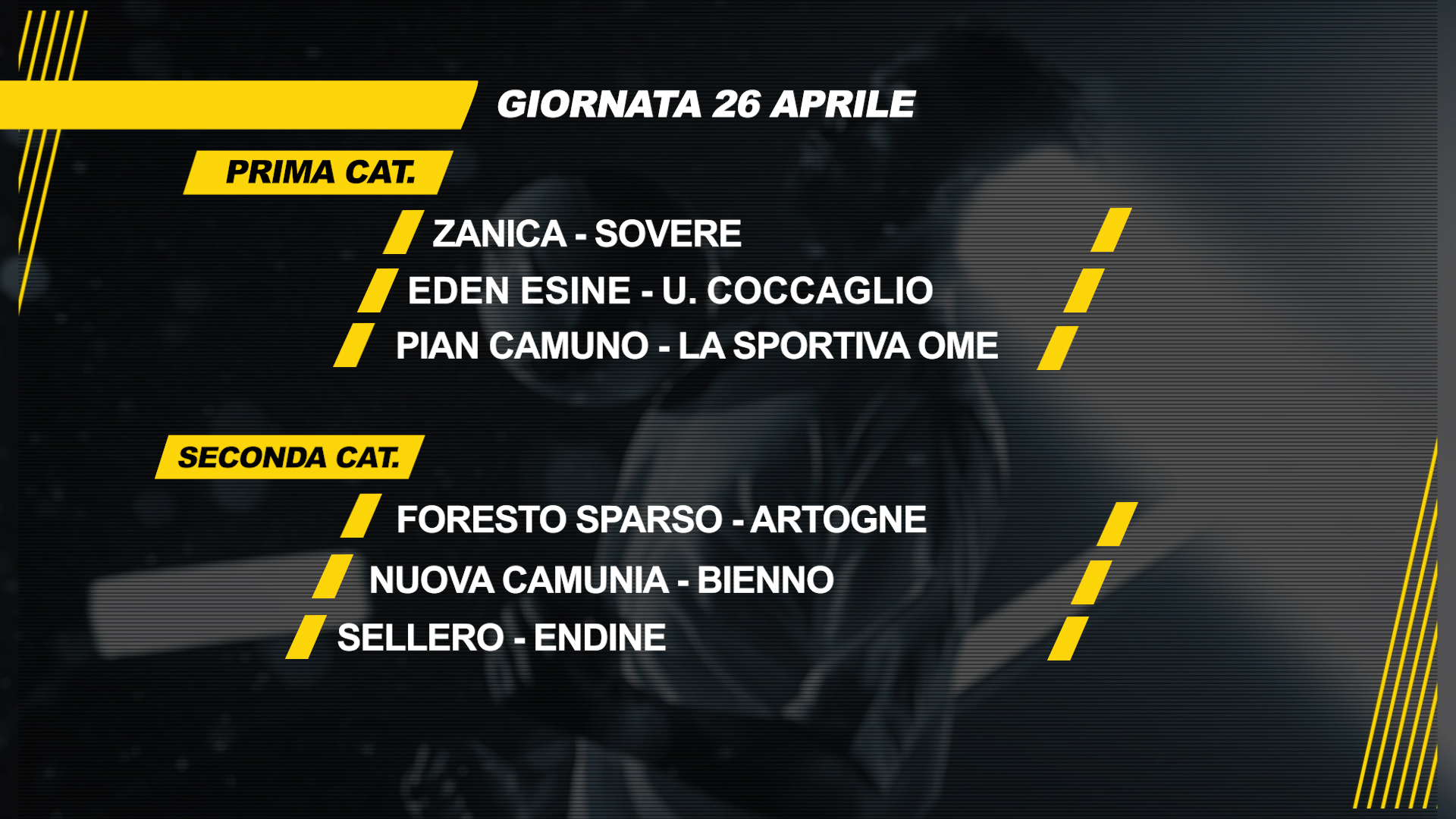 Ultimi 90 minuti per i campionati dall'eccellenza in giù