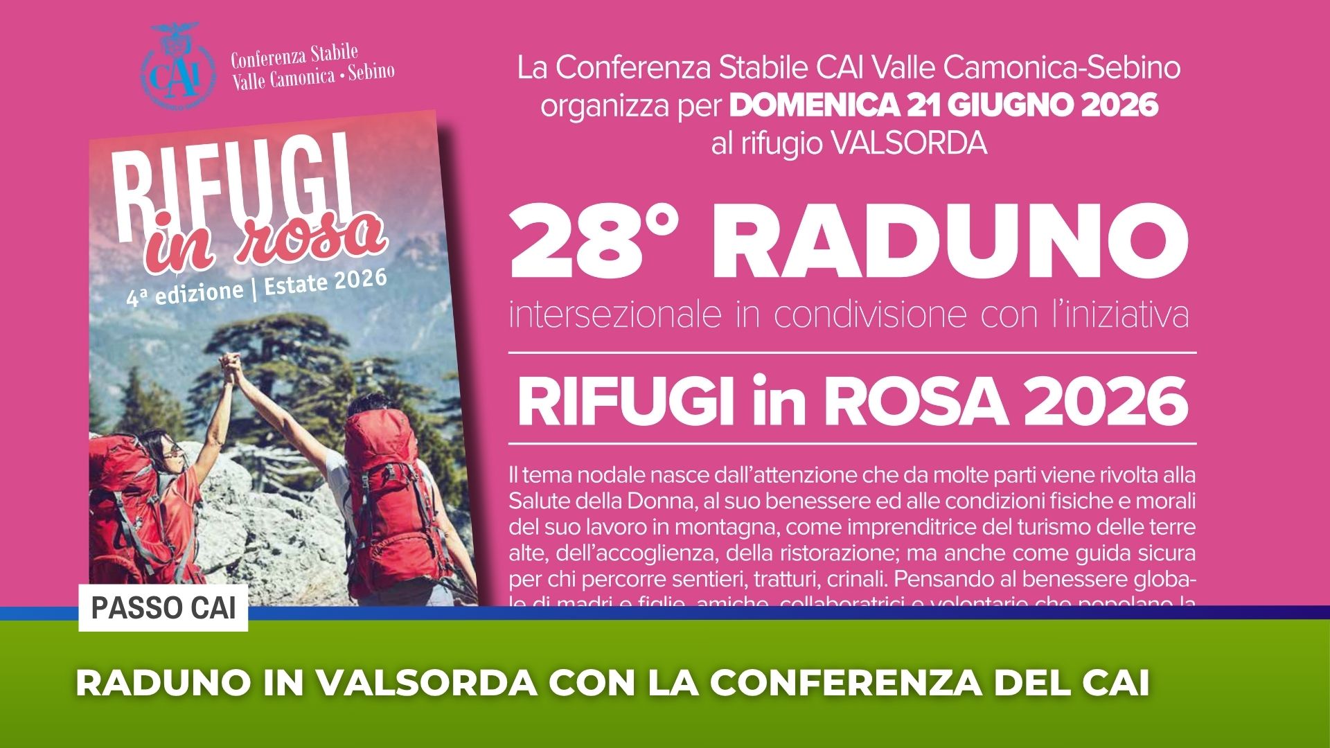 Domenica 21 giugno raduno in Valsorda con la Conferenza stabile del Cai