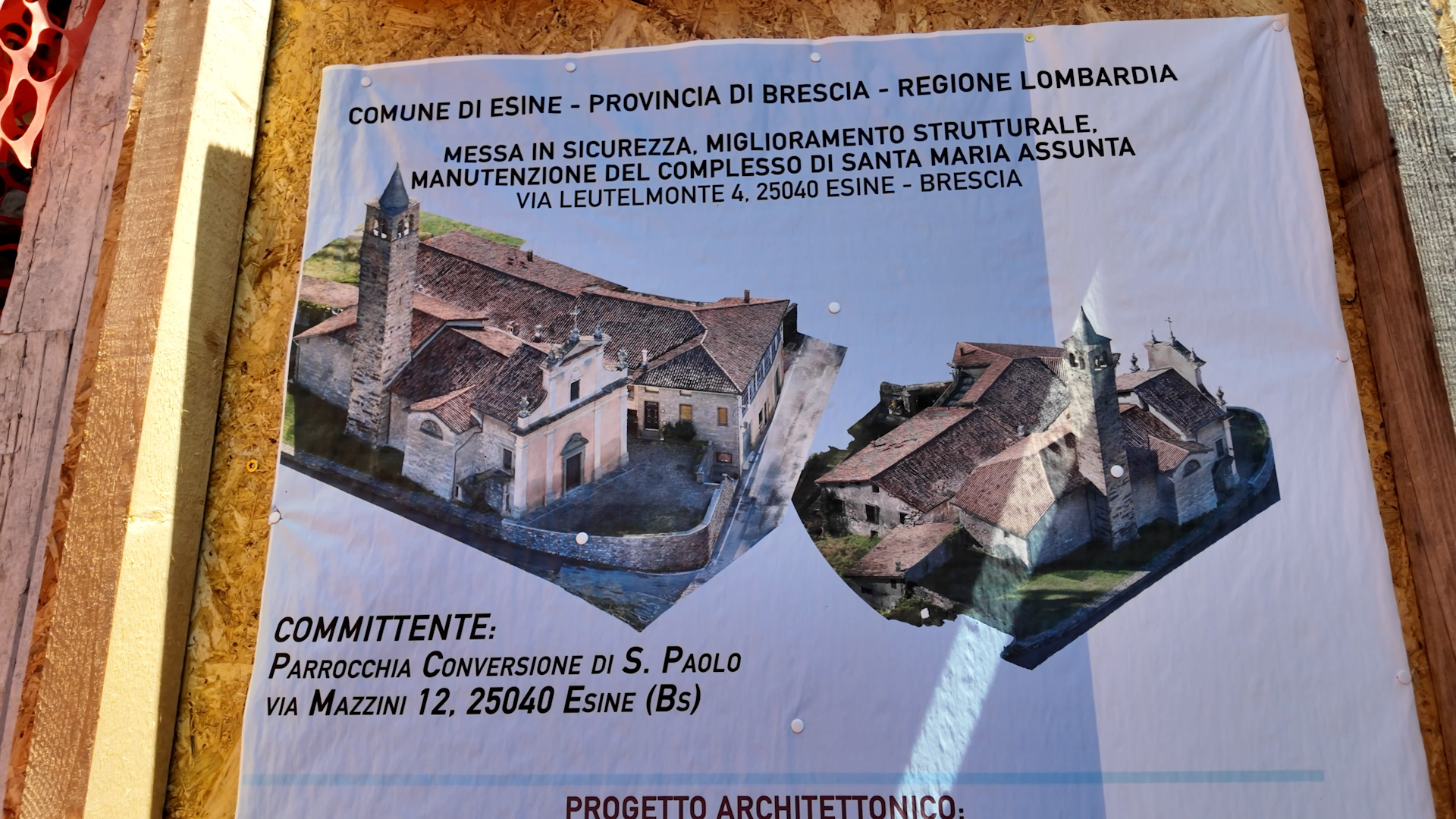 Santa Maria di Esine: lavori al tetto per evitare infiltrazioni