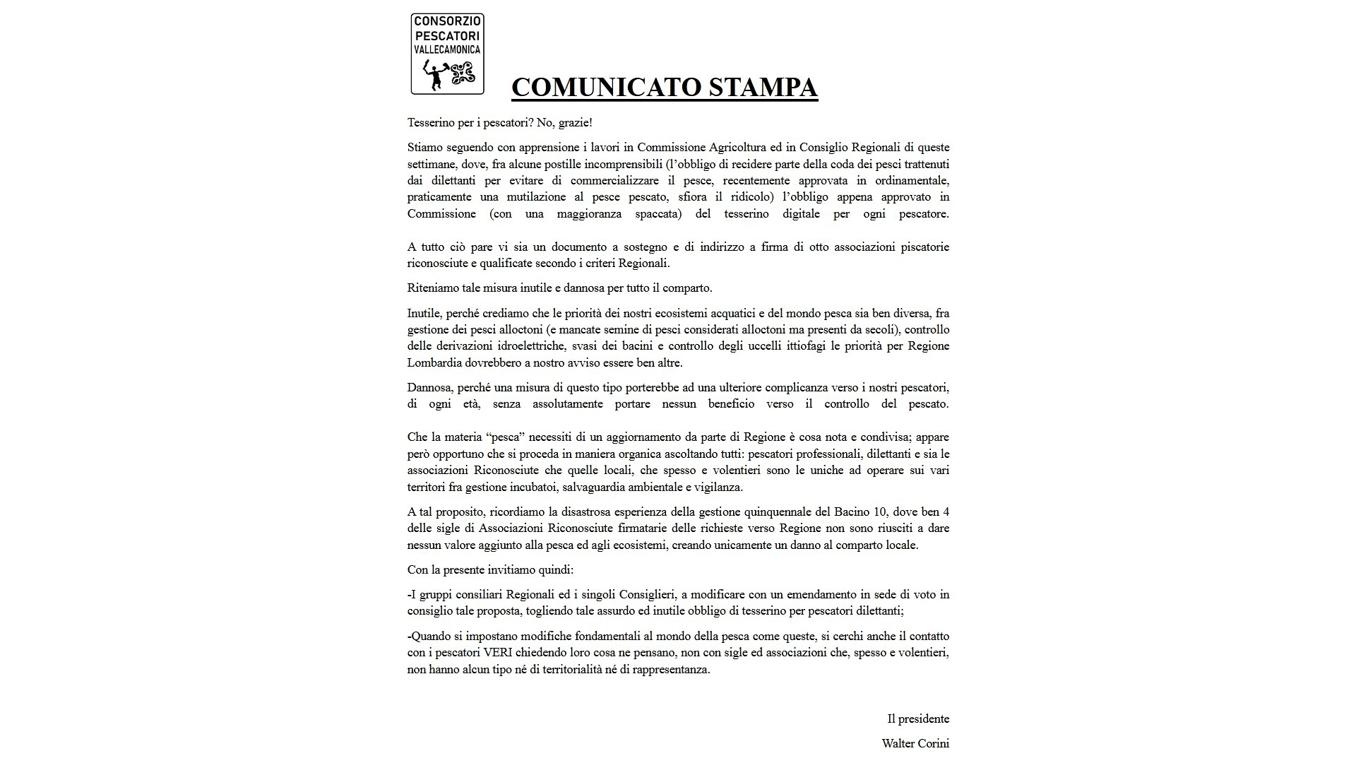 Pescatori contro il tesserino digitale: per il consorzio della Valcamonica è 