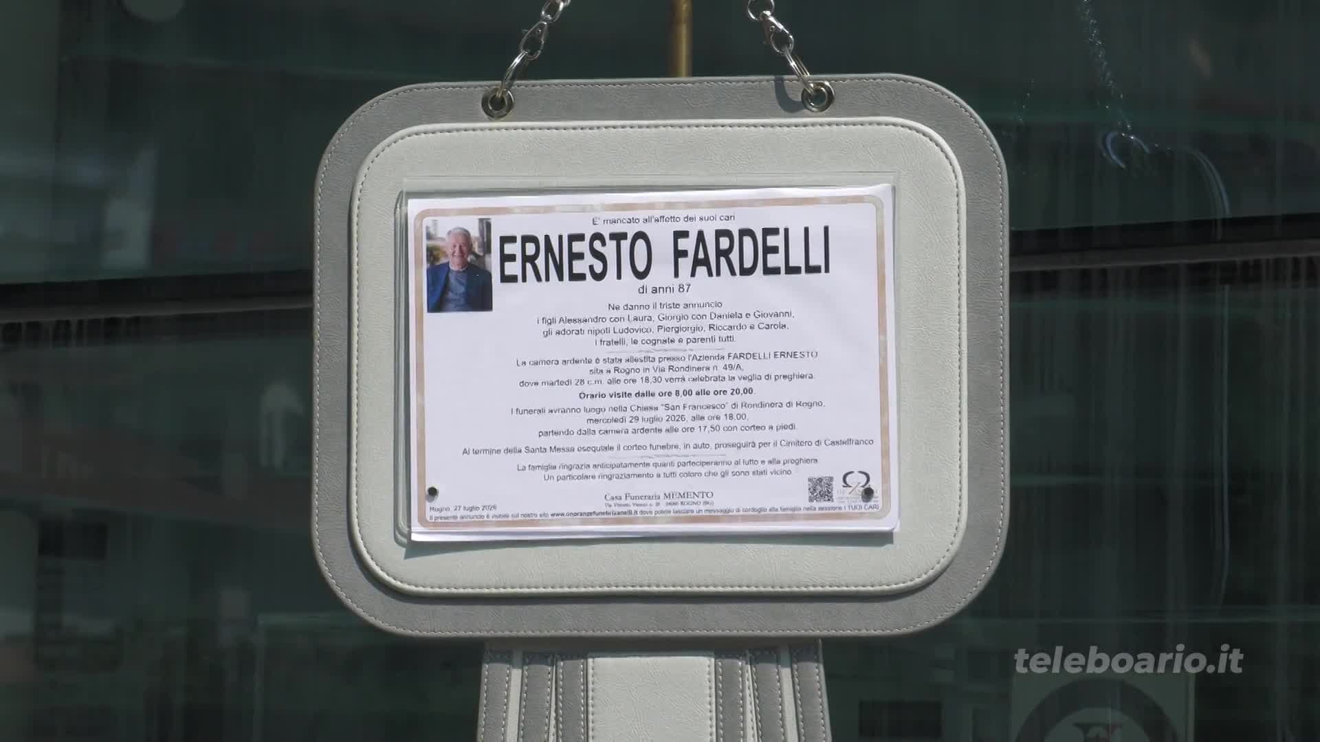 Centinaia di persone per l'ultimo saluto a Ernesto Fardelli