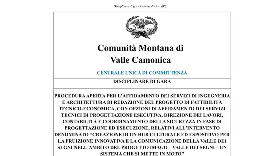 Progetto Imago: oltre 3 milioni per lo studio di fattibilità