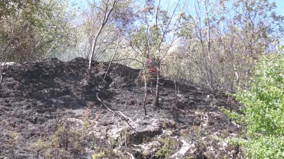 Incendio lungo la strada per la frazione Grano
