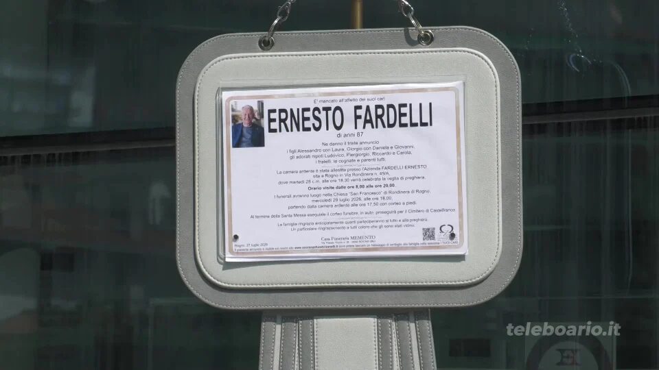 Centinaia di persone per l’ultimo saluto a Ernesto Fardelli
