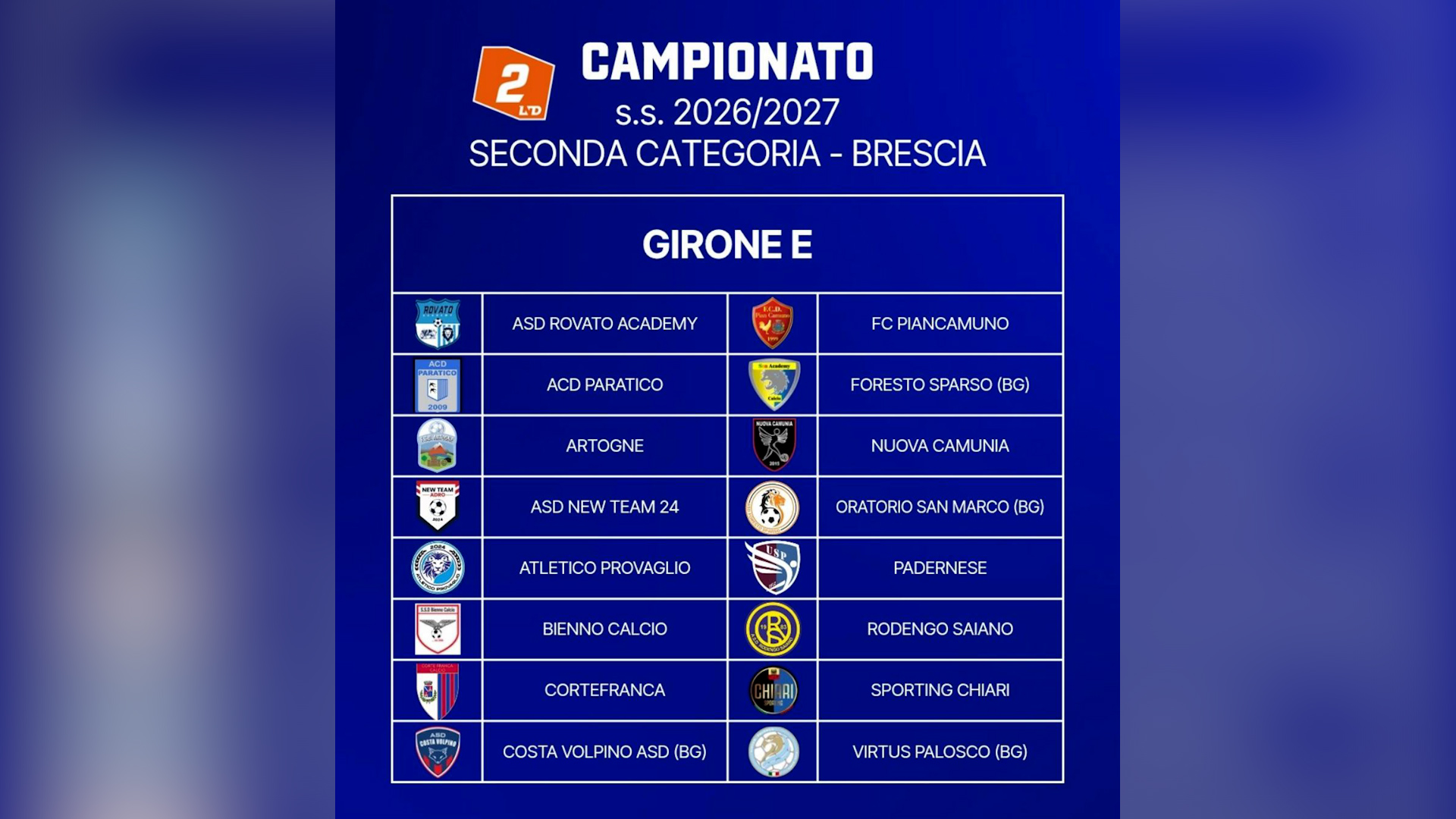 Calcio locale 2026 – 2027 un pieno di derby