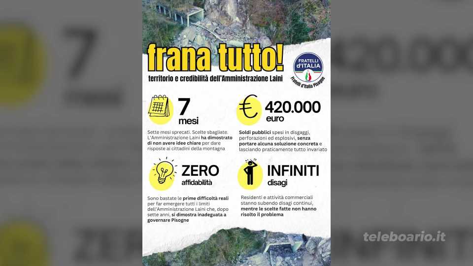 “Frana Tutto”, minoranza all’attacco a Pisogne