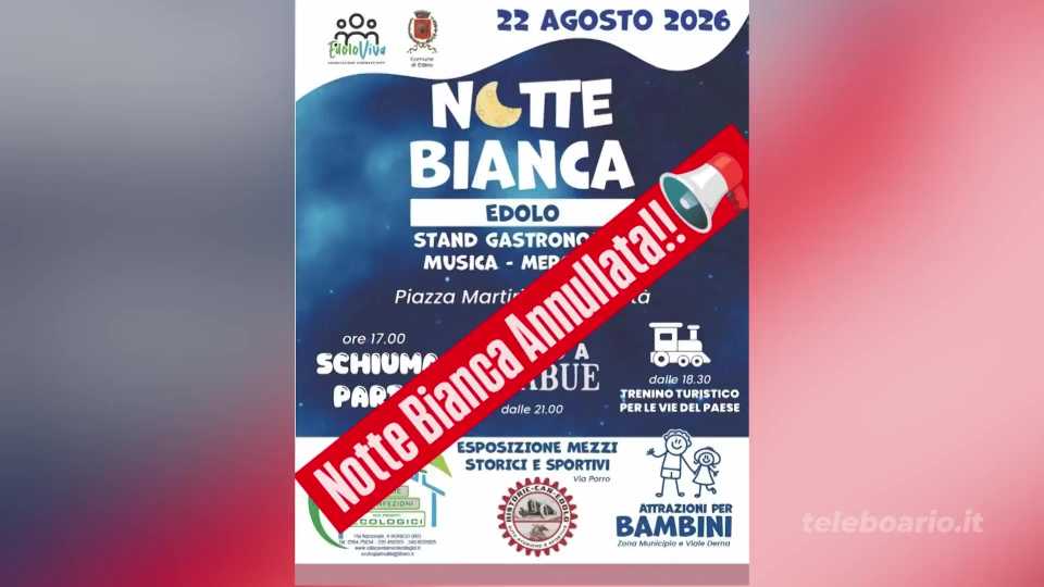 Alta Valle: eventi annullati  dopo la chiusura della strada