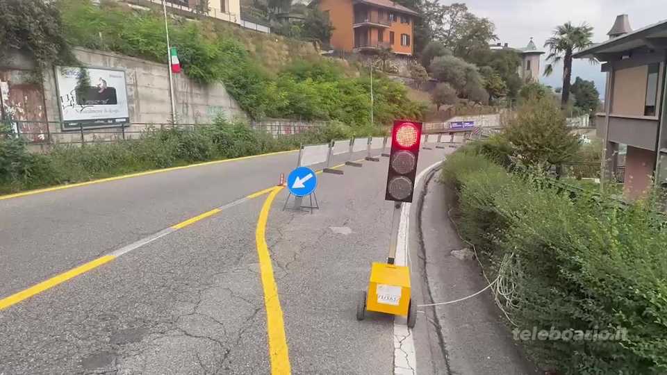 Lovere: senso unico alternato e code in Via Nazionale